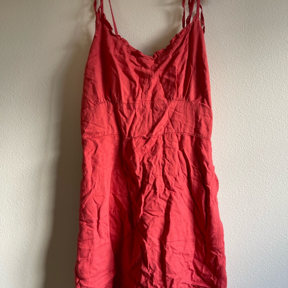 Abercrombie & Fitch Red Ruffled Details Mini Dress